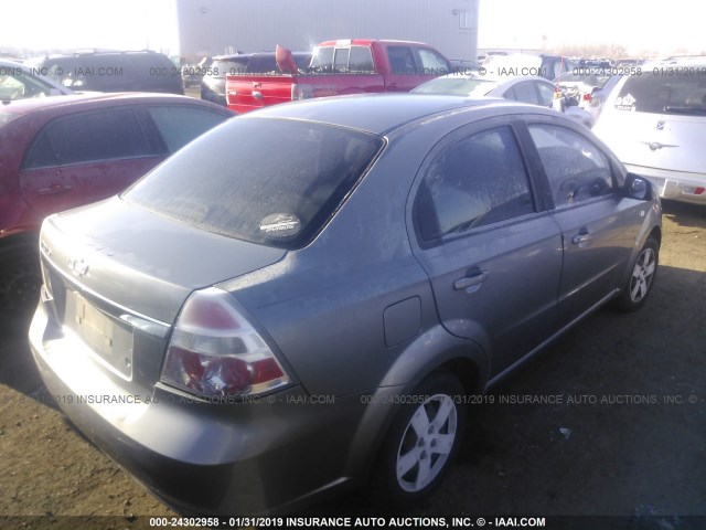 KL1TD566X7B114233 - 2007 CHEVROLET AVEO LS GRAY photo 4