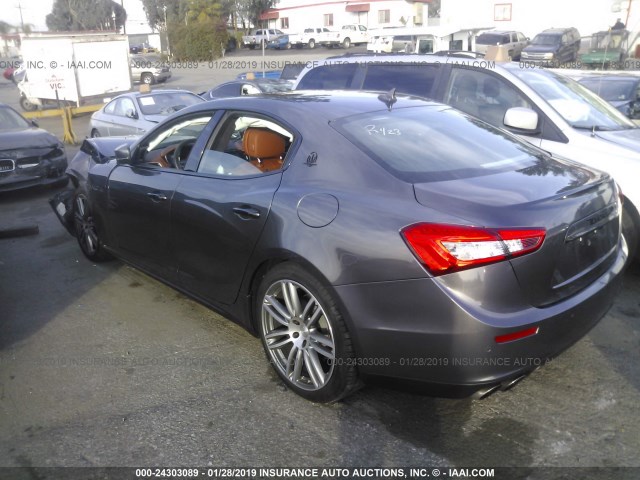 ZAM57XSLXH1219180 - 2017 MASERATI GHIBLI GRAY photo 3