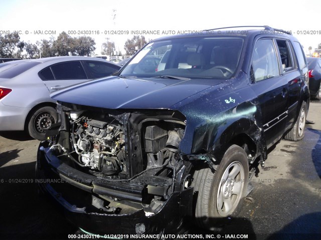 5FNYF3H29EB012021 - 2014 HONDA PILOT LX BLACK photo 2