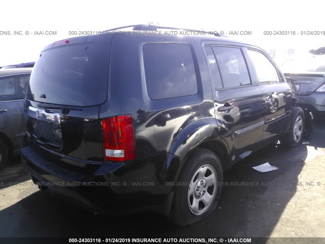 5FNYF3H29EB012021 - 2014 HONDA PILOT LX BLACK photo 4