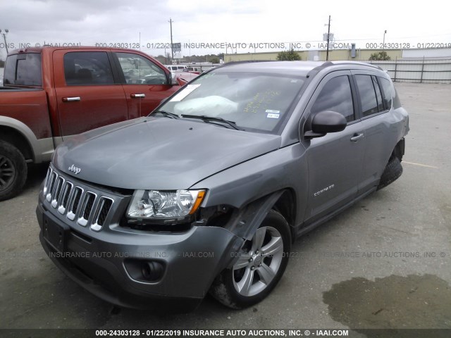 1C4NJCBA3CD651761 - 2012 JEEP COMPASS SPORT GRAY photo 2
