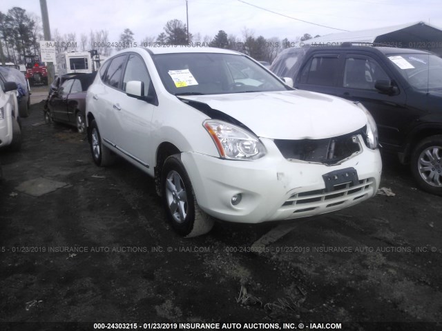 JN8AS5MVXDW622470 - 2013 NISSAN ROGUE S/SV WHITE photo 1