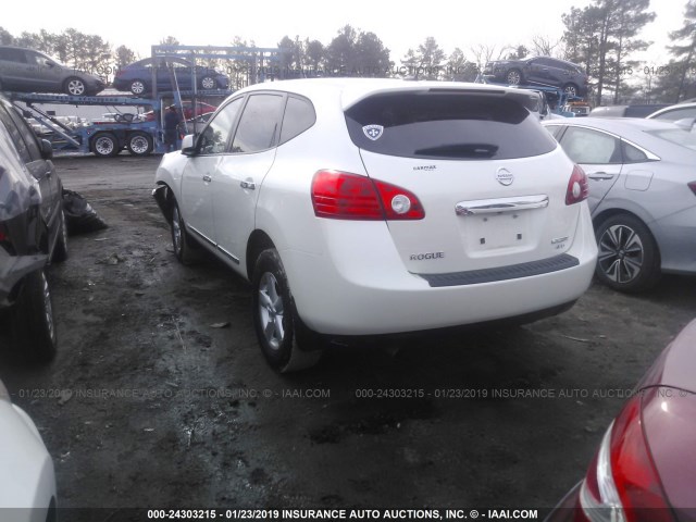 JN8AS5MVXDW622470 - 2013 NISSAN ROGUE S/SV WHITE photo 3