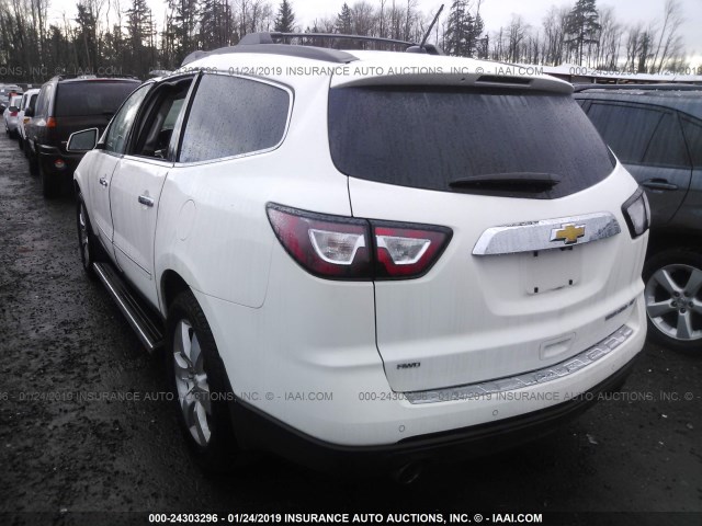 1GNKVLKD6DJ248661 - 2013 CHEVROLET TRAVERSE LTZ WHITE photo 3