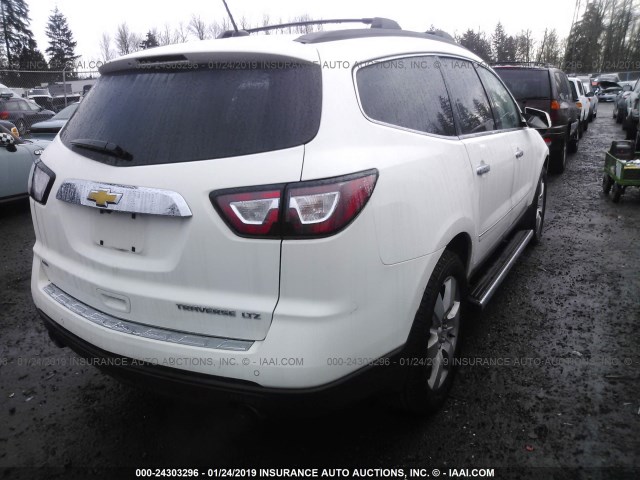 1GNKVLKD6DJ248661 - 2013 CHEVROLET TRAVERSE LTZ WHITE photo 4