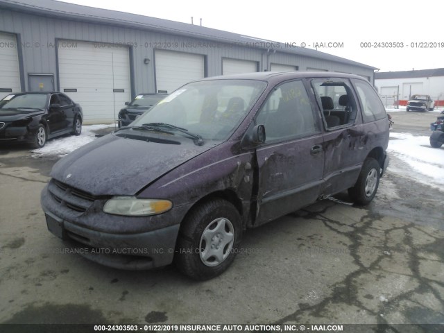 2B4GP2537YR646384 - 2000 DODGE CARAVAN BURGUNDY photo 2