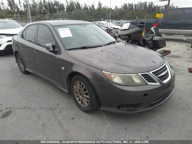 YS3FB49Y081129438 - 2008 SAAB 9-3 2.0T GRAY photo 1