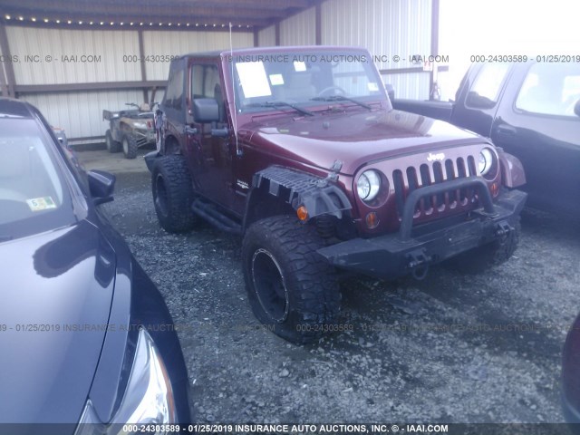 1J4FA54197L224104 - 2007 JEEP WRANGLER SAHARA MAROON photo 1