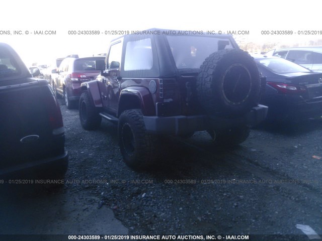 1J4FA54197L224104 - 2007 JEEP WRANGLER SAHARA MAROON photo 3