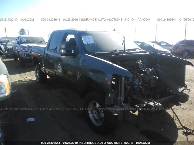 2GCEC13C371719458 - 2007 CHEVROLET SILVERADO C1500 CREW CAB BLUE photo 1