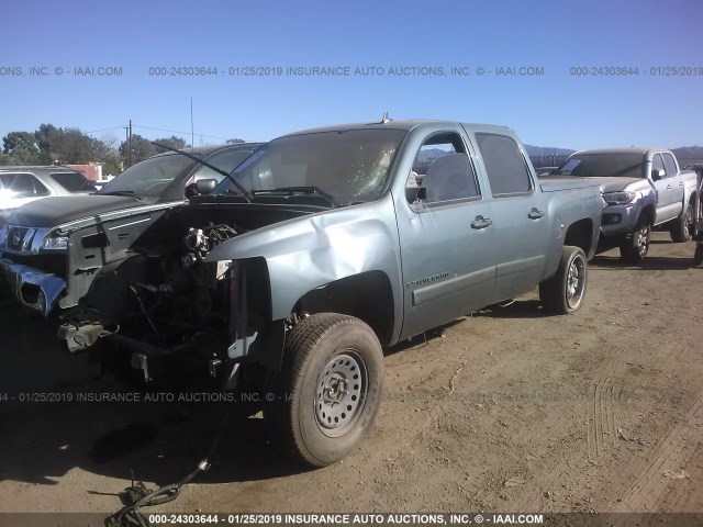 2GCEC13C371719458 - 2007 CHEVROLET SILVERADO C1500 CREW CAB BLUE photo 2