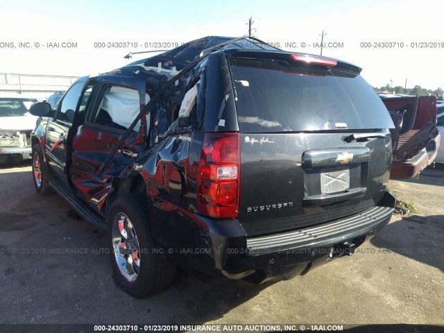 1GNSCJE03BR162516 - 2011 CHEVROLET SUBURBAN C1500 LT BLACK photo 3