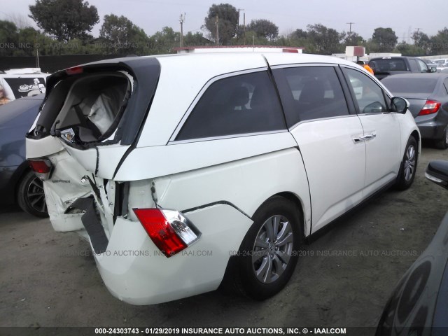 5FNRL5H6XEB133393 - 2014 HONDA ODYSSEY EXL WHITE photo 4