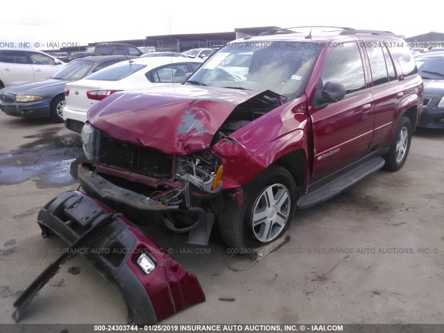 1GNDS13S042206841 - 2004 CHEVROLET TRAILBLAZER LS/LT MAROON photo 2