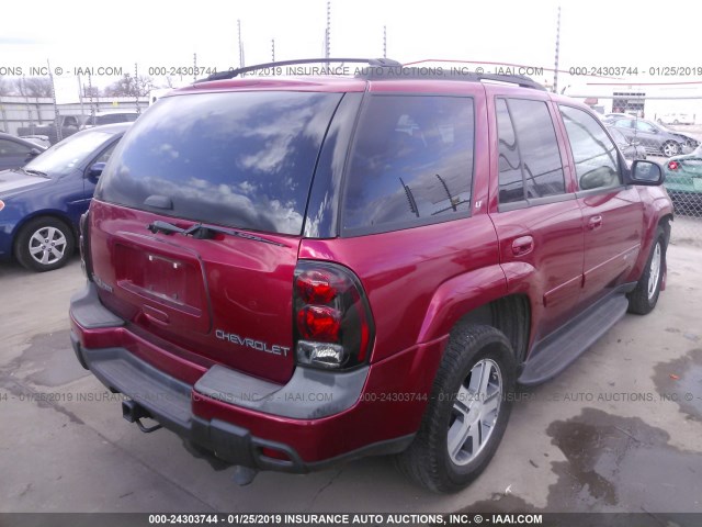 1GNDS13S042206841 - 2004 CHEVROLET TRAILBLAZER LS/LT MAROON photo 4