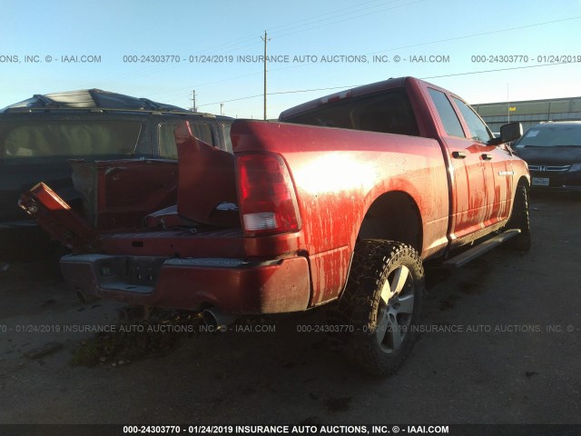 1C6RD7FT6CS214190 - 2012 DODGE RAM 1500 ST MAROON photo 4