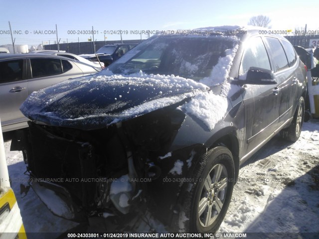 1GNKRGED6BJ322990 - 2011 CHEVROLET TRAVERSE LT GRAY photo 2