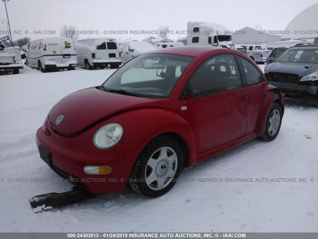 3VWDC21C71M420461 - 2001 VOLKSWAGEN NEW BEETLE GLX RED photo 2