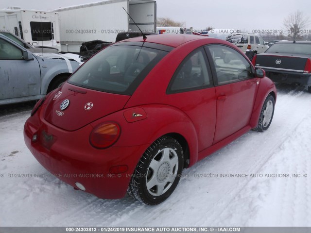 3VWDC21C71M420461 - 2001 VOLKSWAGEN NEW BEETLE GLX RED photo 4