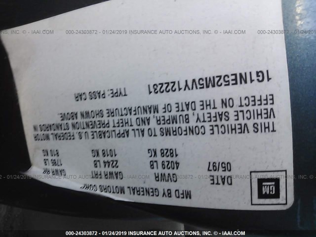 1G1NE52M5VY122231 - 1997 CHEVROLET MALIBU LS მწვანე ფოტო 9