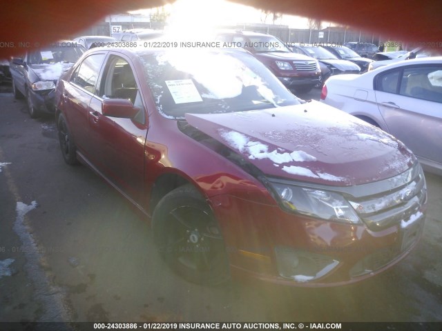 3FAHP0KC2CR181327 - 2012 FORD FUSION SPORT RED photo 1