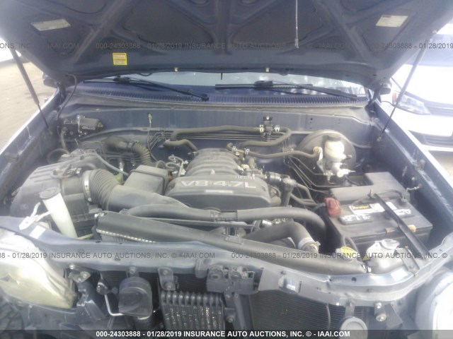 5TBRT34186S482881 - 2006 TOYOTA TUNDRA ACCESS CAB SR5 BLUE photo 10