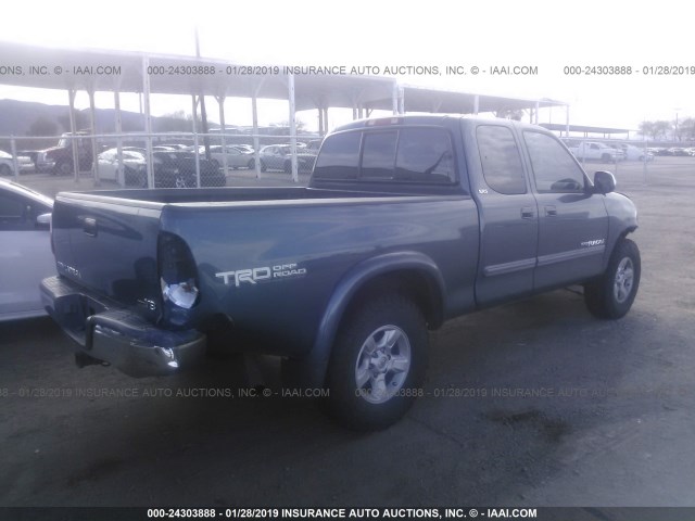 5TBRT34186S482881 - 2006 TOYOTA TUNDRA ACCESS CAB SR5 BLUE photo 4