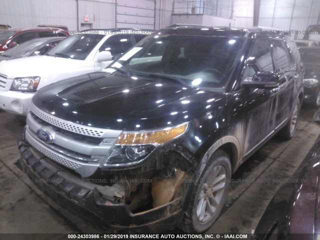 1FMHK8D82CGA48845 - 2012 FORD EXPLORER XLT BLACK photo 2