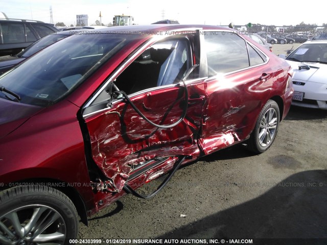 4T1BF1FK2GU585572 - 2016 TOYOTA CAMRY LE/XLE/SE/XSE RED photo 6