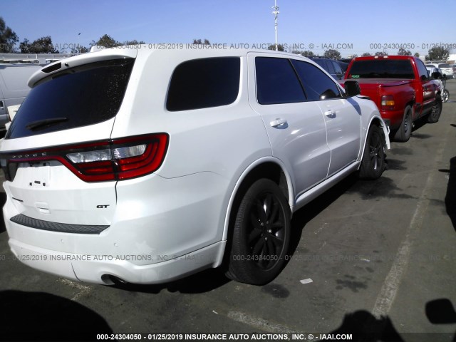 1C4RDHDG5HC950639 - 2017 DODGE DURANGO GT WHITE photo 4