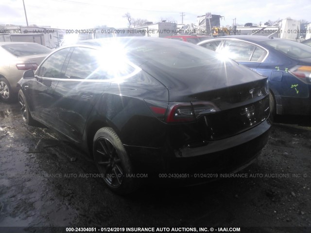 5YJ3E1EB8JF127600 - 2018 TESLA MODEL 3 BLACK photo 3