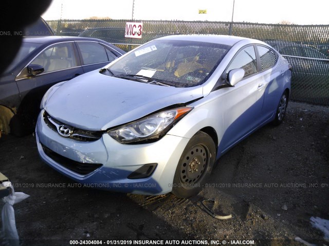 KMHDH4AE6CU464253 - 2012 HYUNDAI ELANTRA GLS/LIMITED Light Blue photo 2