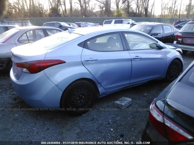 KMHDH4AE6CU464253 - 2012 HYUNDAI ELANTRA GLS/LIMITED Light Blue photo 4