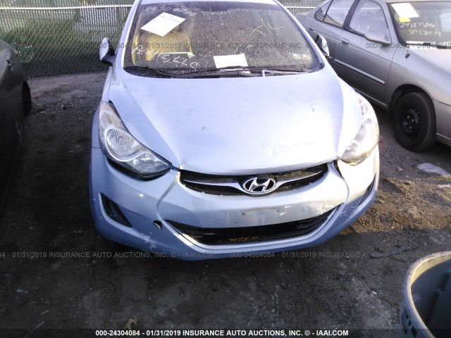 KMHDH4AE6CU464253 - 2012 HYUNDAI ELANTRA GLS/LIMITED Light Blue photo 6