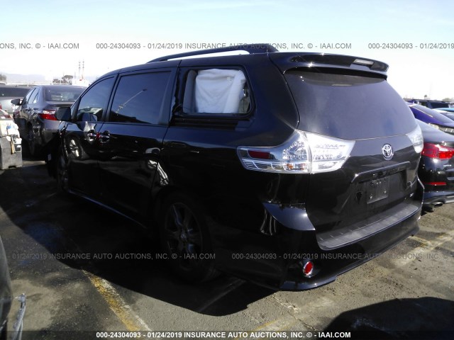 5TDXZ3DC9HS809208 - 2017 TOYOTA SIENNA SE BLACK photo 3