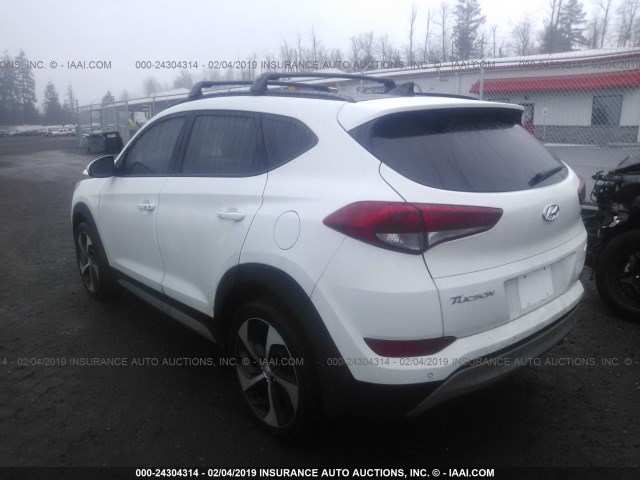 KM8J3CA2XJU794167 - 2018 HYUNDAI TUCSON LIMITED/SPORT AND ECO/SE WHITE photo 3