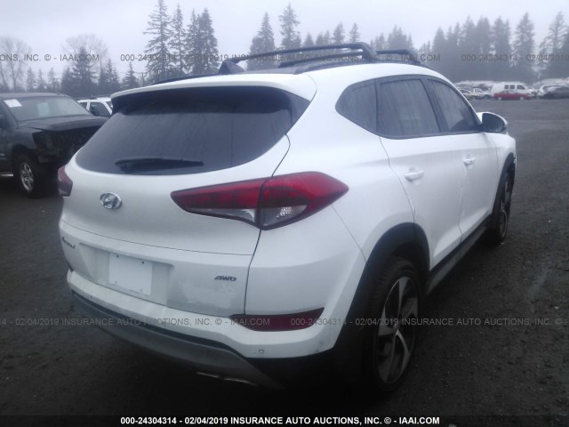 KM8J3CA2XJU794167 - 2018 HYUNDAI TUCSON LIMITED/SPORT AND ECO/SE WHITE photo 4