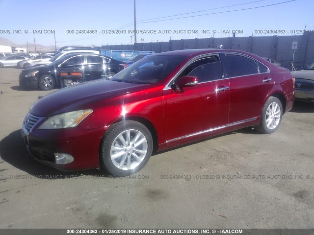 JTHBK1EG3A2376887 - 2010 LEXUS ES 350 RED photo 2