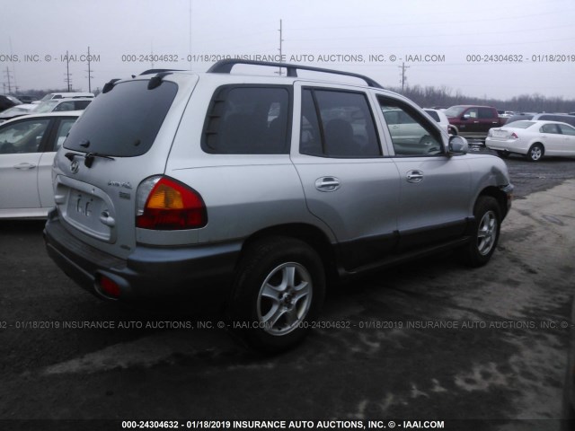 KM8SC73E14U583852 - 2004 HYUNDAI SANTA FE GLS/LX SILVER photo 4