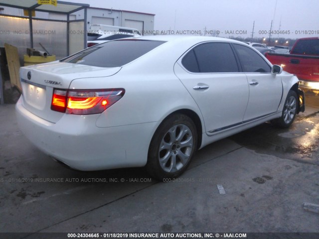 JTHDU46F585003739 - 2008 LEXUS LS 600HL WHITE photo 4