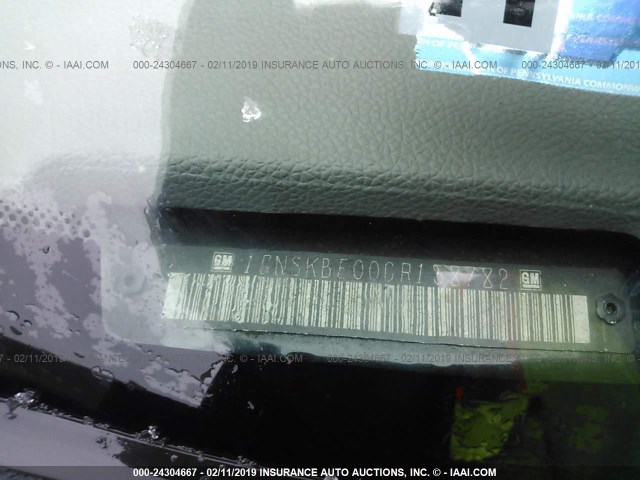 1GNSKBE00CR138782 - 2012 CHEVROLET TAHOE K1500 LT BLACK photo 9