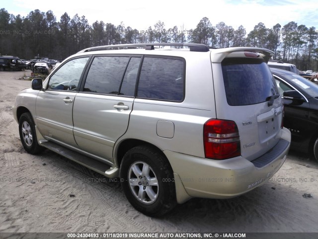 JTEHF21A030106243 - 2003 TOYOTA HIGHLANDER LIMITED GOLD photo 3