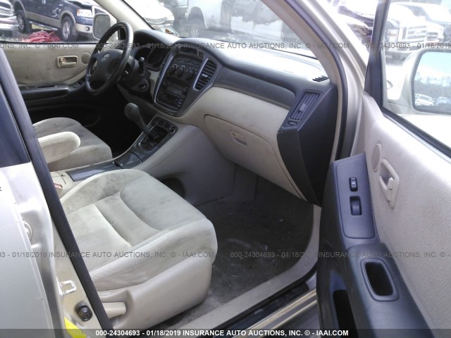 JTEHF21A030106243 - 2003 TOYOTA HIGHLANDER LIMITED GOLD photo 5