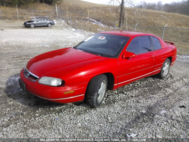 2G1WW12M2T9100134 - 1996 CHEVROLET MONTE CARLO LS RED photo 2