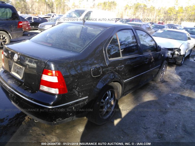 3VWSK69MX4M136776 - 2004 VOLKSWAGEN JETTA GLS BLACK photo 4