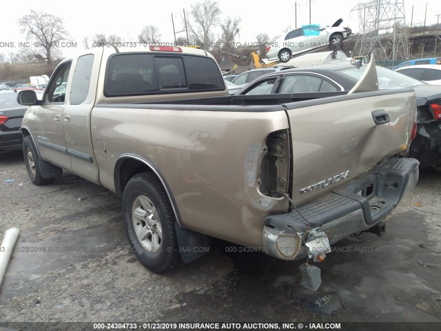 5TBRT34125S468490 - 2005 TOYOTA TUNDRA ACCESS CAB SR5 BEIGE photo 3