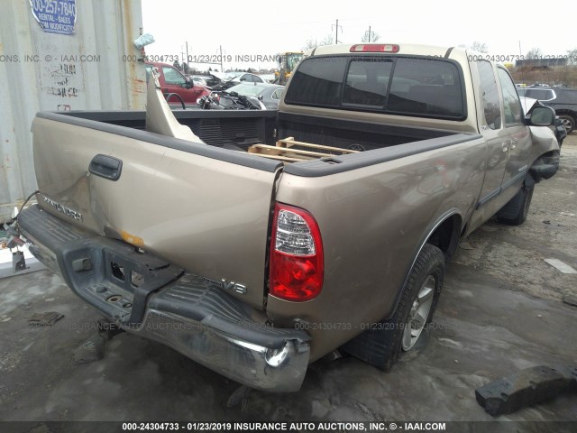 5TBRT34125S468490 - 2005 TOYOTA TUNDRA ACCESS CAB SR5 BEIGE photo 4