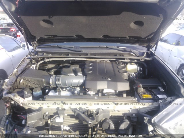 JTEBU5JR9J5517577 - 2018 TOYOTA 4RUNNER SR5 PREM/LTDL/TRAIL/TRD BLACK photo 10