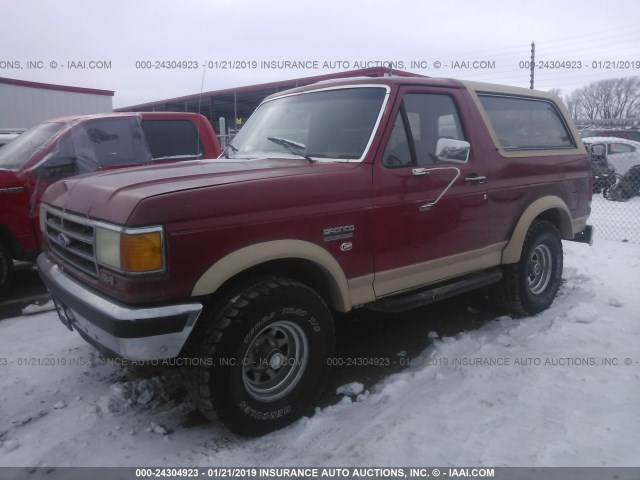 1FMEU15N4LLA21064 - 1990 FORD BRONCO U100 RED photo 2