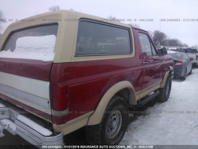 1FMEU15N4LLA21064 - 1990 FORD BRONCO U100 RED photo 6